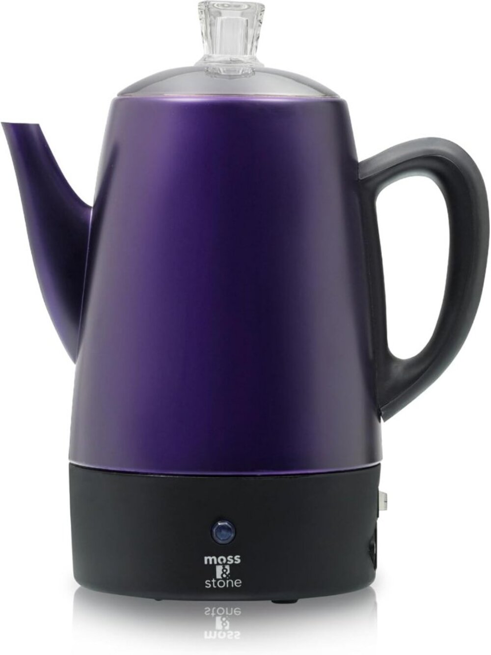 10-Cup Purple Electric Percolator Coffee Pot - Stainless Steel, Fast Brewing